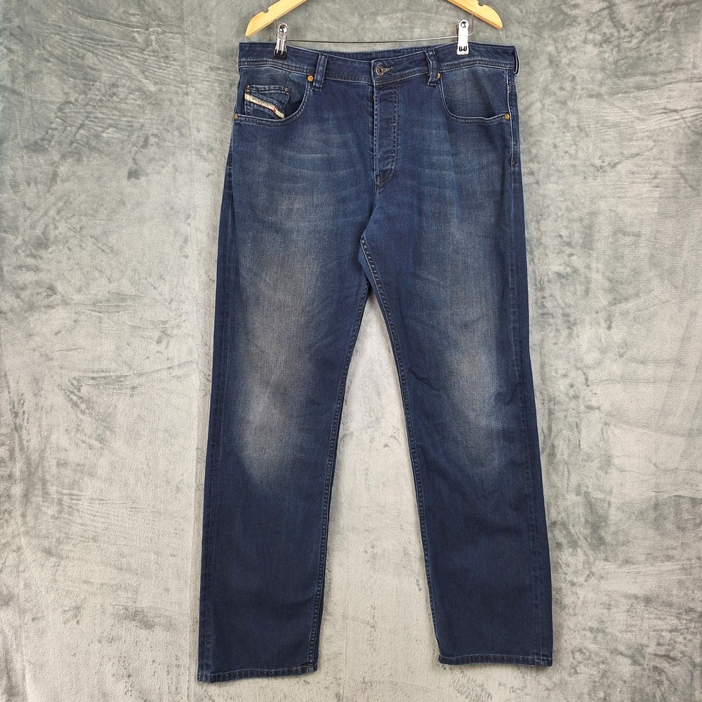 Diesel Jeans 38x32 Larkee Relaxed Button Fly Comfort Straight Dark Wash Denim